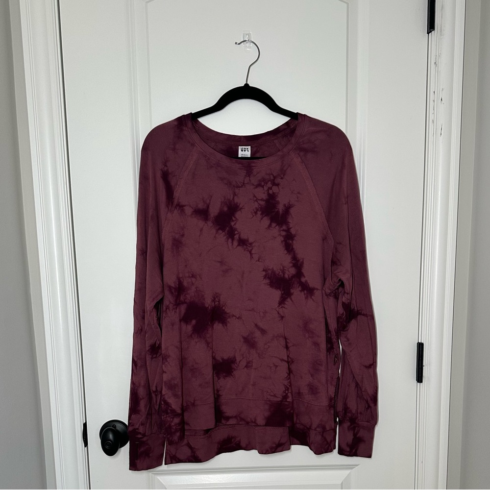 Joy Lab Burgundy Tie-Dye Longsleeve Shirt- Size Medium